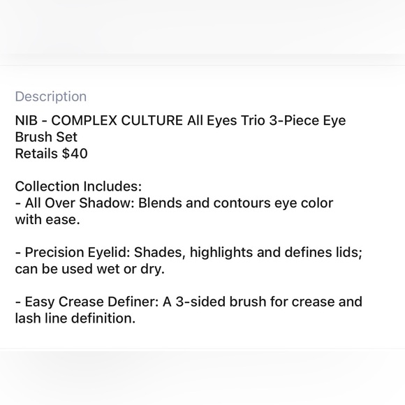 COMPLEX CULTURE All Eyes Trio 3-Piece Eye Brush Set - Picture 4 of 4
